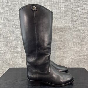 Frye Melissa Button 2 Women's 7 B Knee High Riding Boots‎ Black